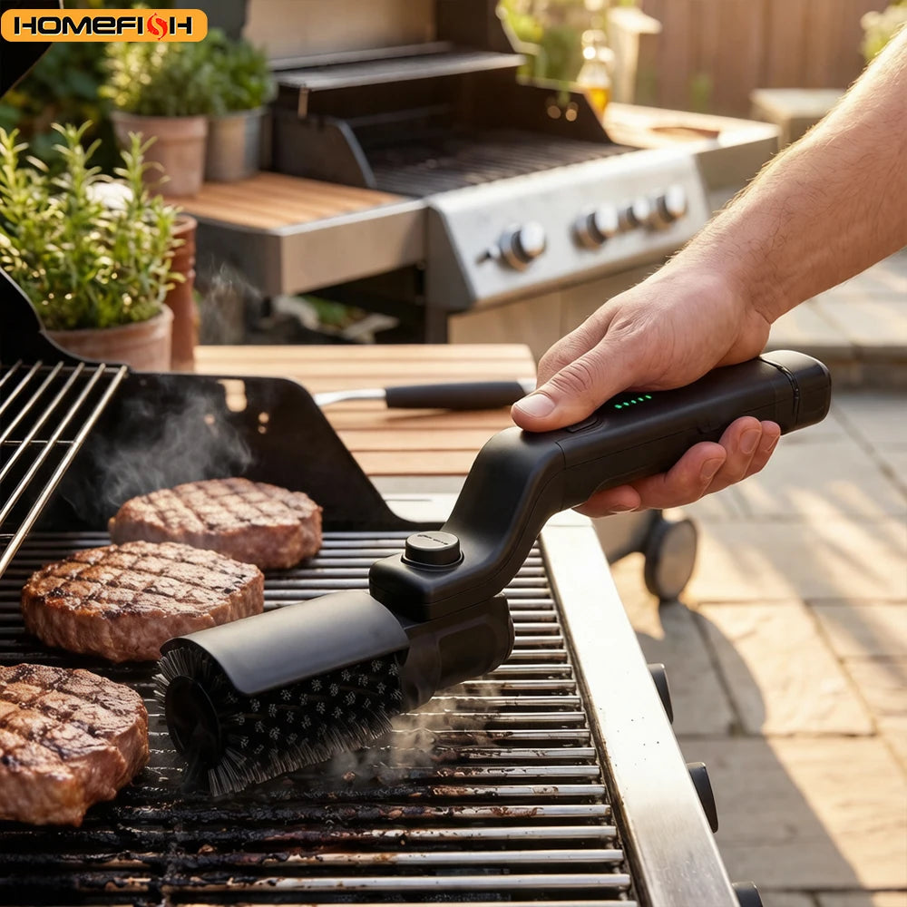 New-Style Barbecue Grate Cleaner Barbecue Brush  Heavy-Duty Grease Brush Barbecue Brush  Grill Brush Roller Outdoor Cleaning