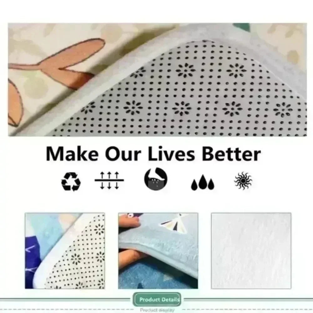 Modern Stone Decorative Mat | Outdoor Rugs | Suitable for Courtyard, Balcony, Garden, Camping, RV | Machine Washable