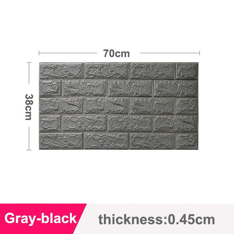 70x38cm Self adhesive Waterproof TV Background Brick Wallpapers 3D Wall Sticker Living Room Wallpaper Mural Bedroom Decorative