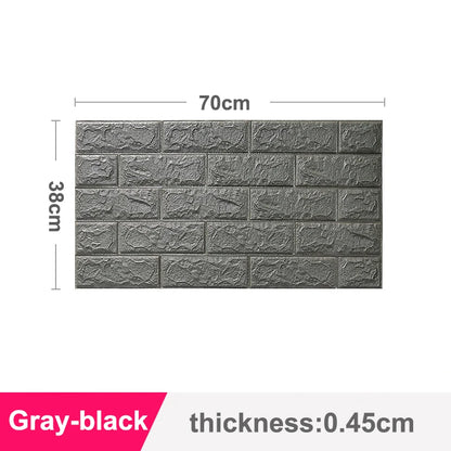 70x38cm Self adhesive Waterproof TV Background Brick Wallpapers 3D Wall Sticker Living Room Wallpaper Mural Bedroom Decorative