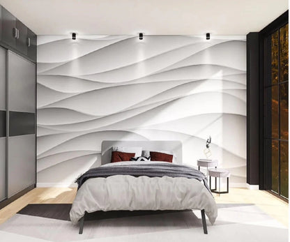Customize wallpaper any size modern three-dimensional luxury white wave art photo painting living room background wall wallpaper