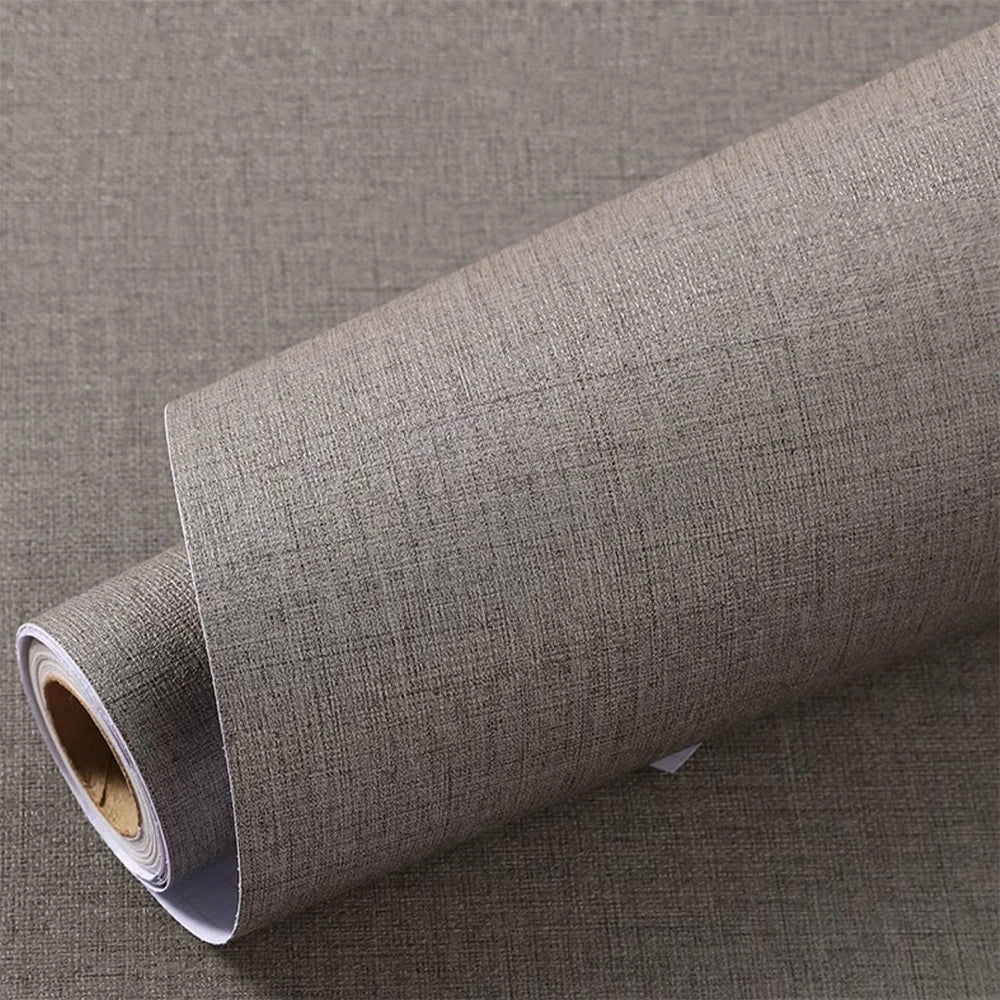 Faux Grasscloth Wallpaper Self-Adhesive Linen Texture Stickers For Wall Bedroom Living Room Cabinet Countertop Cover Stickers