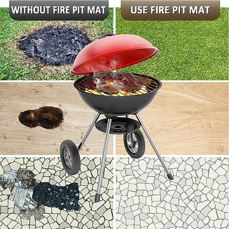 Fire pit mat - Multiple sizes to choose from - Barbecue fireproof blanket - Indoor and outdoor high-temperature flame-retardant