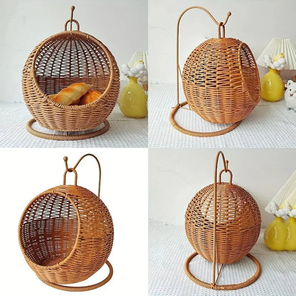 Luxury Hand Woven Cat Hammack Bed Pet Bed Storage Basket Comfortable Heavy Carton for Small Pets Pet Supplies