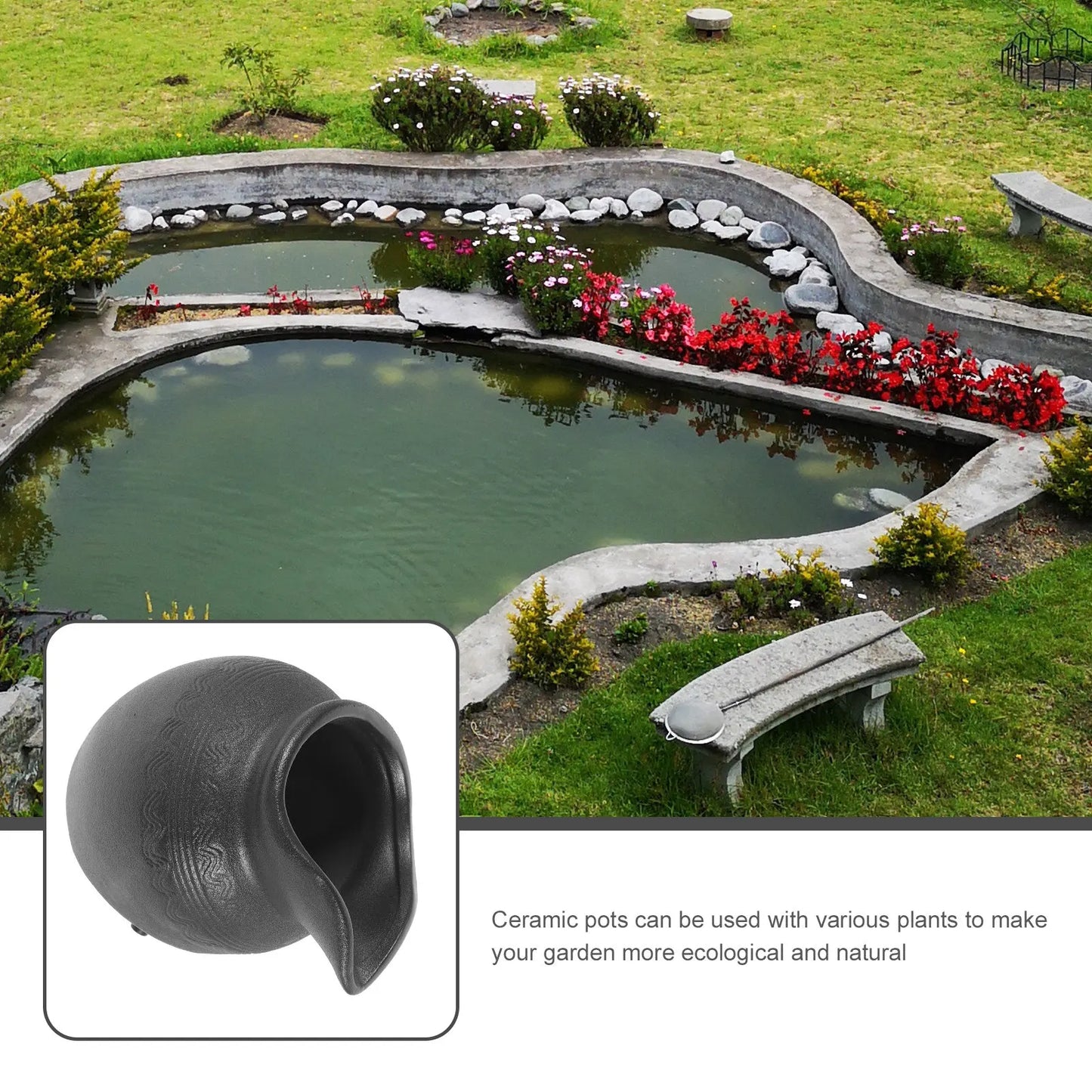 Landscape Waterfall Jar Ceramic Circulating Fountain Decor Outdoor Garden Waterfall Jar Natural Relaxing Flow Living Room Decor