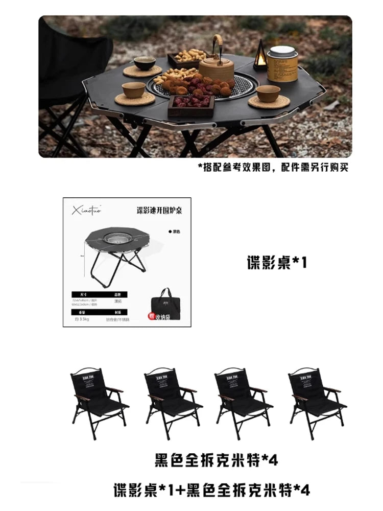 Ground Lounge Outdoor Table Designer Black Dining Camping Outdoor Table Garden Patio Set Di Mobili Da Giardino Outside Furniture