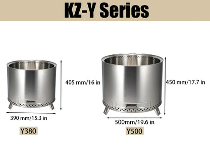 Smokeless Fire Pit Pull-Out Ash Pan Portable Wood Burning Outdoor Fireplace Stainless Steel Painted Surface Customizable
