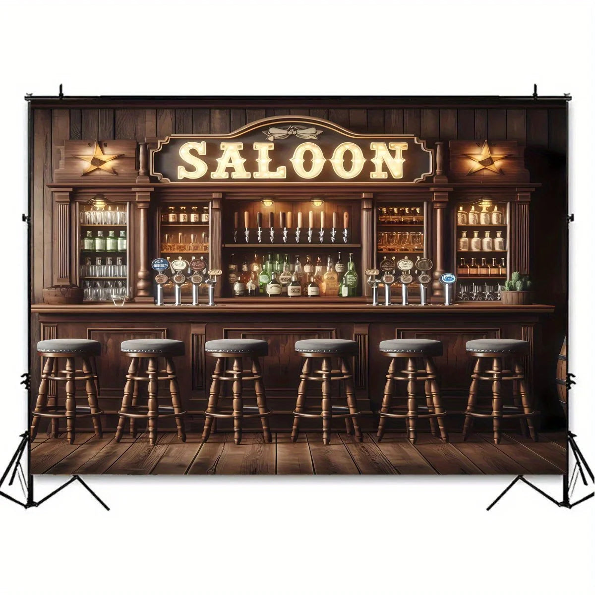 Background of Western Cowboy Bar - Vintage Whiskey and Wine Theme, Wallpaper for Nightclubs, Bars, and Parties