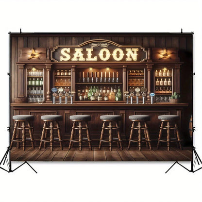 Background of Western Cowboy Bar - Vintage Whiskey and Wine Theme, Wallpaper for Nightclubs, Bars, and Parties