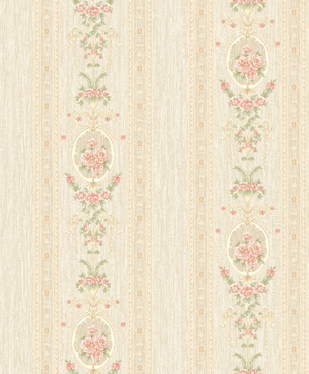 American Pastoral Non-Woven Wallpaper 3D Three-Dimensional Background Wall Home Bedroom Living Room Ab Matching Floral Wallpaper