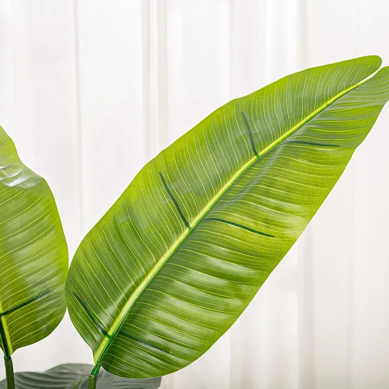 Artificial Bird of Paradise Plant 63'' Fake Palm Tree Feaux Plants in Pot Faux Banana Tree for Indoor Outdoor Home Office Decor