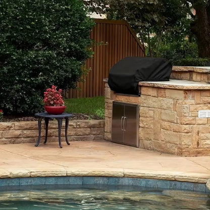 Single-Piece Outdoor Grill Cover Designed for Built-In Patio Barbecue Grills