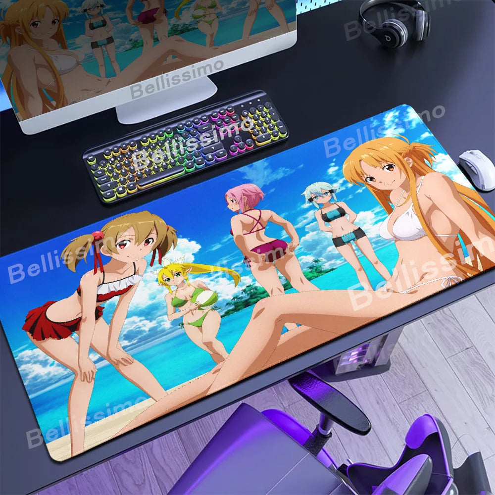 Anime Many Exquisite Wallpaper Sword Art Online SAO Mouse Pad Pretty Asuna Mousepad Non-slip Wear-resistant Game Large Desk Mats