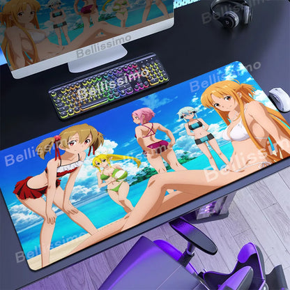 Anime Many Exquisite Wallpaper Sword Art Online SAO Mouse Pad Pretty Asuna Mousepad Non-slip Wear-resistant Game Large Desk Mats