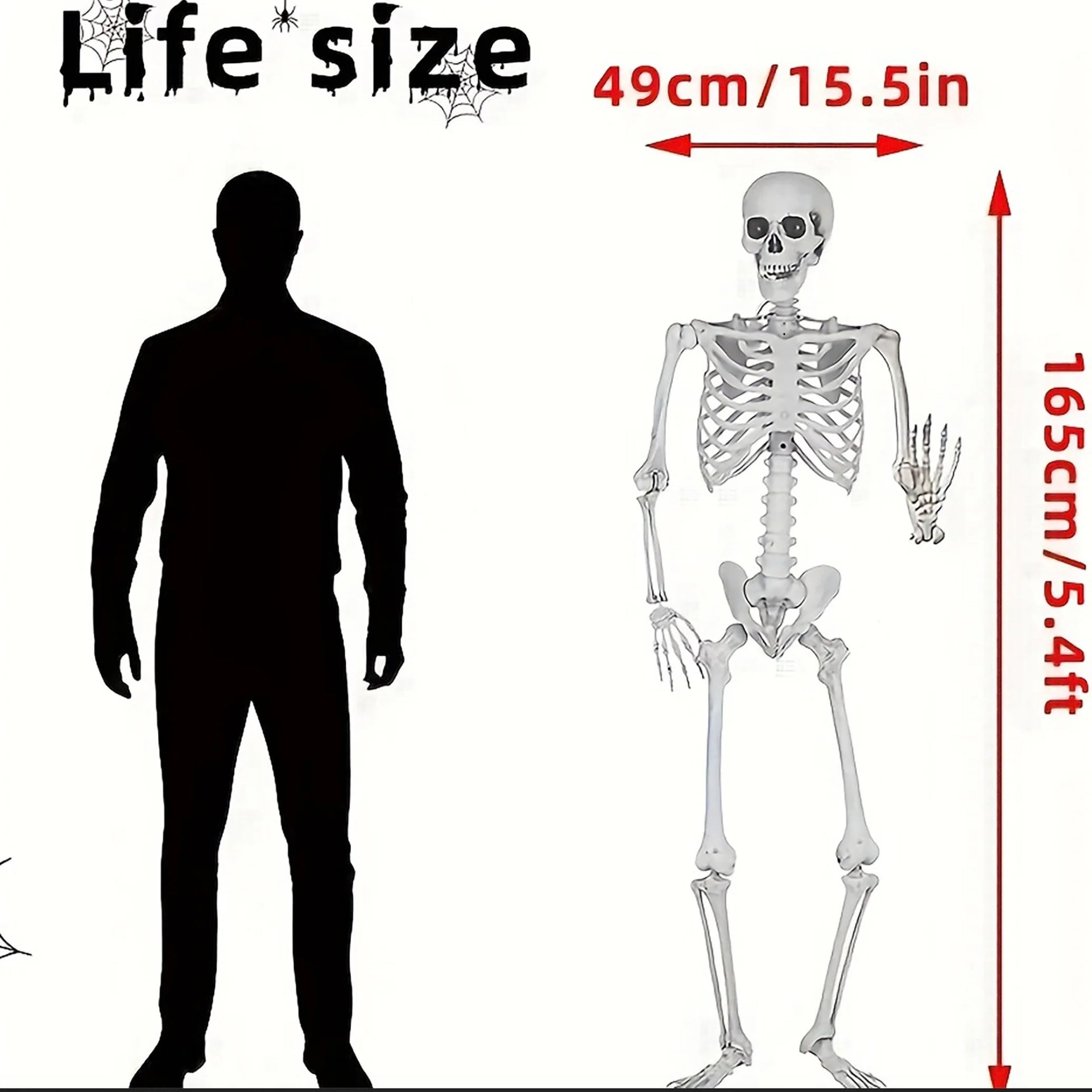 1pc Halloween Decoration Fake Skeleton Sculpture For Halloween Decor, Home Decor, Garden Decor, Haunted House
