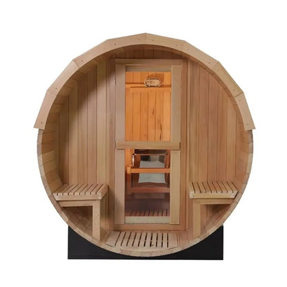 Customized Traditional Cedar Wood Outdoor Dome Sauna, Dry Steam Solid Wood Sauna Room for Backyard Garden Leisure