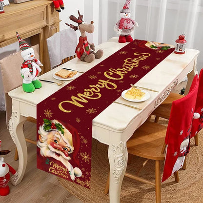 Santa Claus Christmas Table Runner Merry Christmas Decoration for Home 2025 Xmas Party Table Decor Navidad Noel New Year 2026