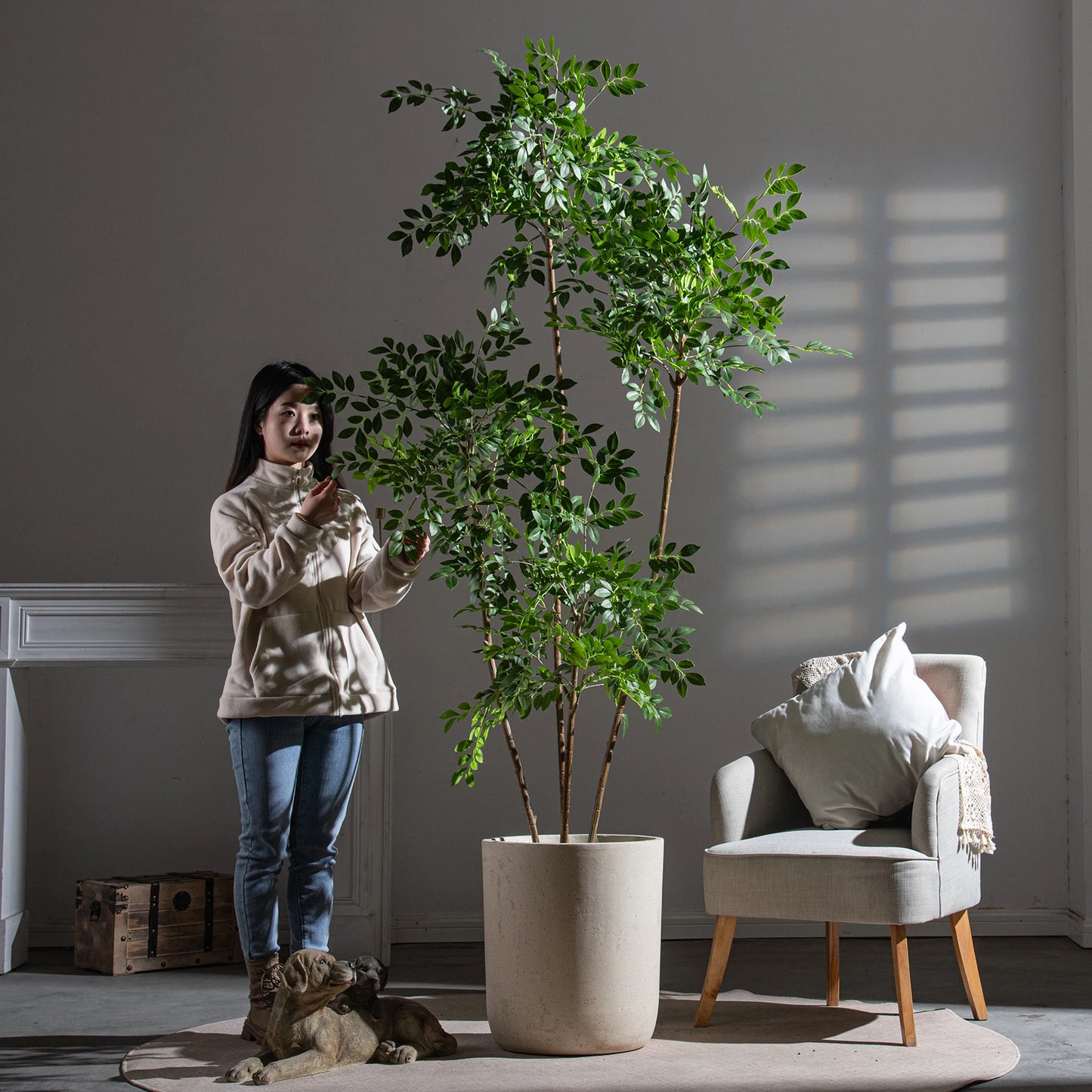 Ulmus Pumila Simulation Tree Indoor And Outdoor Decoration Factory Hot Sale Silk Artificial Plants And Greenery