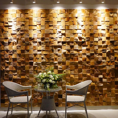 Wallpapers Home Decor Partition Old Boat Wood Mosaic Wall Art Eco-Friendly Weathered Finish TV Background Wall Hotel Bar Feature