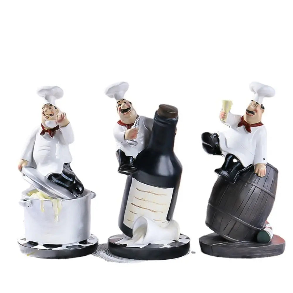 Handicraft Rustic Bakery Chef Resin Statue Model Simulated Farmhouse Cake Shop Decor Funny Display Kitchen Chef Figurine