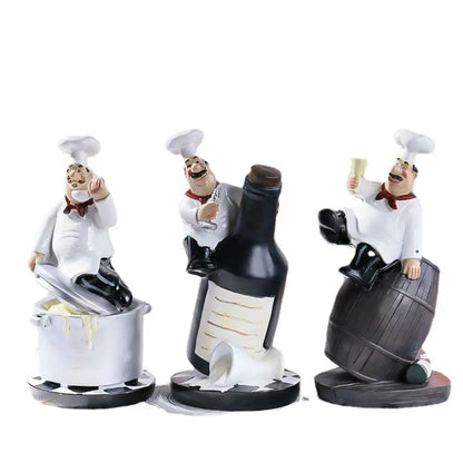 Handicraft Rustic Bakery Chef Resin Statue Model Simulated Farmhouse Cake Shop Decor Funny Display Kitchen Chef Figurine