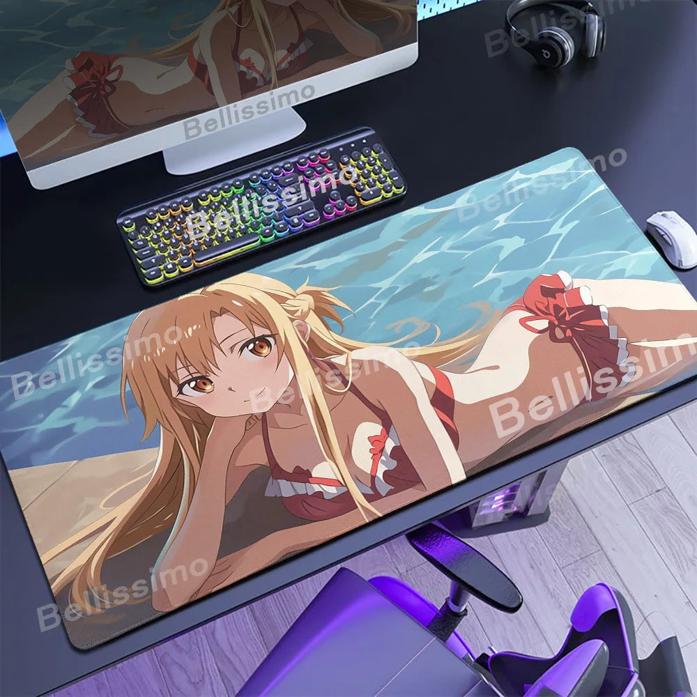 Anime Many Exquisite Wallpaper Sword Art Online SAO Mouse Pad Pretty Asuna Mousepad Non-slip Wear-resistant Game Large Desk Mats
