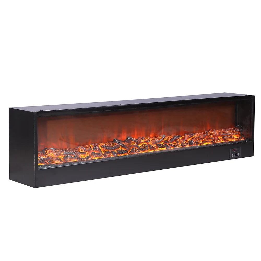 Electric Fireplace Customizable Length Electric Fireplace Gas Powered LED Flame WiFi APP Remote Touch Control French Metal For H