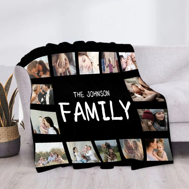 Custom Blanket With Picture Collage Customized Blankets Birthday Souvenir Christmas Gifts Personalized Throw Blanket