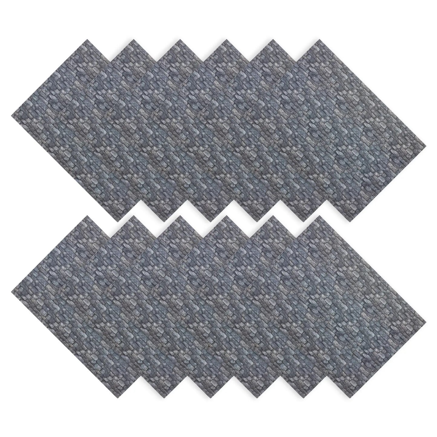 12 Sheets Dollhouse Wallpaper Self Adhesive Stone Pattern for Miniature Wall and Flooring Peel Stick Interior Decor