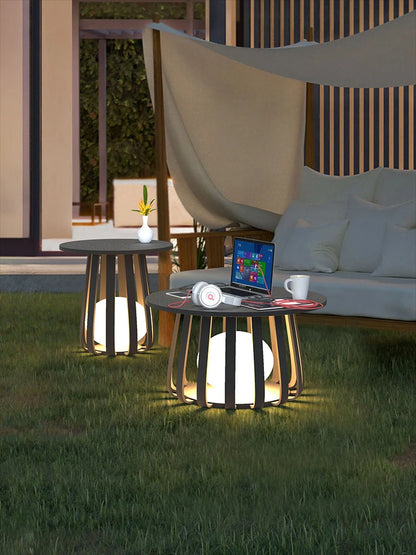Solar waterproof courtyard outdoor table terrace floor-to-ceiling coffee table