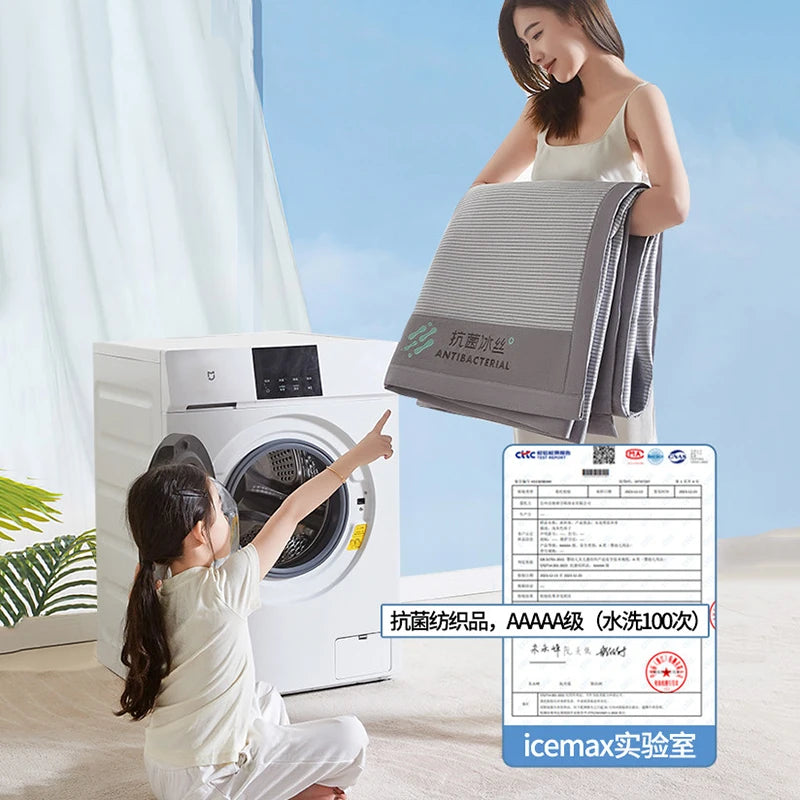 Luxury Summer Ice Silk Mat Bed Sheet Machine Washable High-Performance Mats Cool-Feeling Soft Mattress Ideal Summer Bed Linens