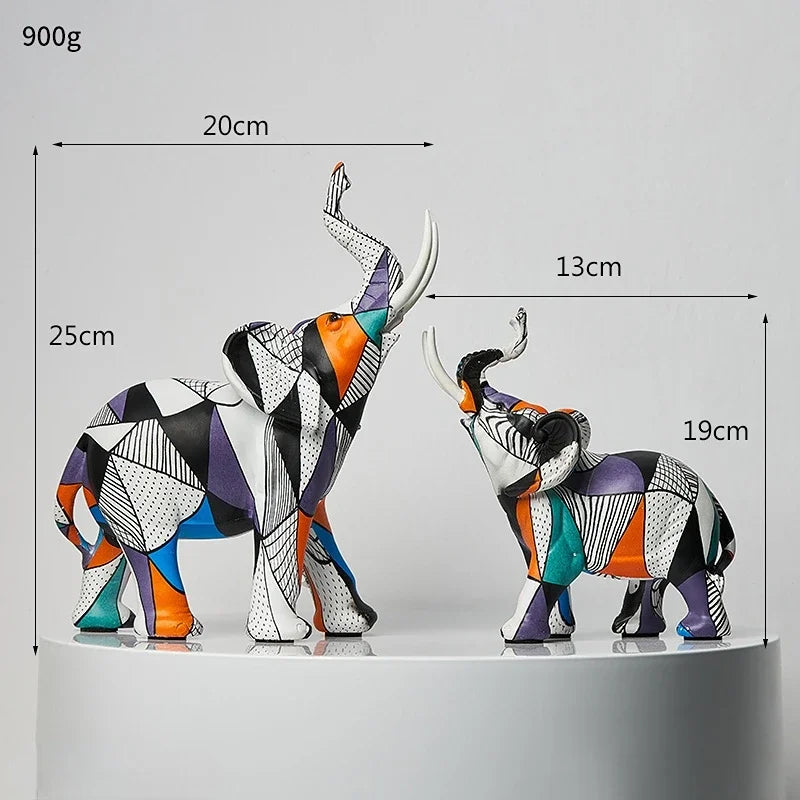 Modern Simple Art Dazzling Elephant Ornaments Creative Crafts Living Room Entrance Desk Resin Decorative Ornaments