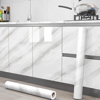 Kitchen Countertop Marble Wallpaper PVC Self-Adhesive Renovation Wall Stickers Kitchen Cabinet Wall Peel and Stick Stickers