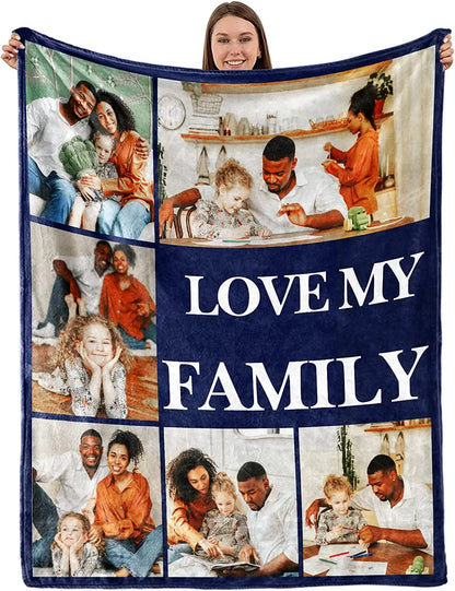 Custom Blanket With Picture Collage Customized Blankets Birthday Souvenir Christmas Gifts Personalized Throw Blanket