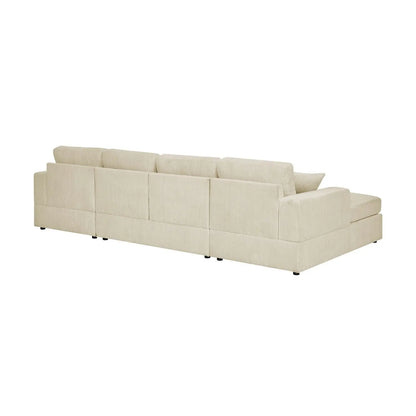 3-Piece Corduroy Double-Chaise Sectional Premium Living Room Sofas