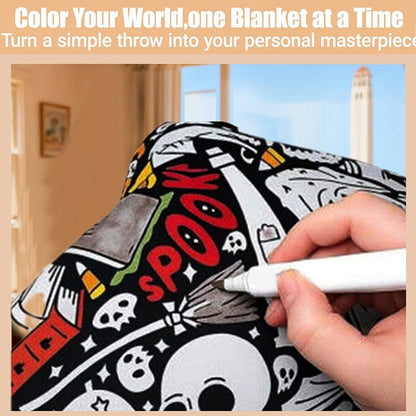 DIY Coloring Washable Fleece Throw Blanket, a Soft and Cozy Art Project Suitable for Both Kids and Adults