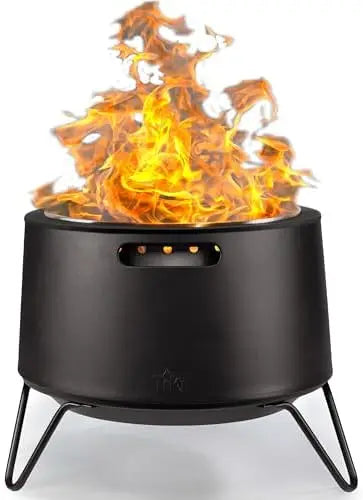 Smokel Fire Pit 20-Inch – Portable Outdoor Wood Burning Fire Pit for Patio, Backyard & Camping, Stainl Steel, Removable