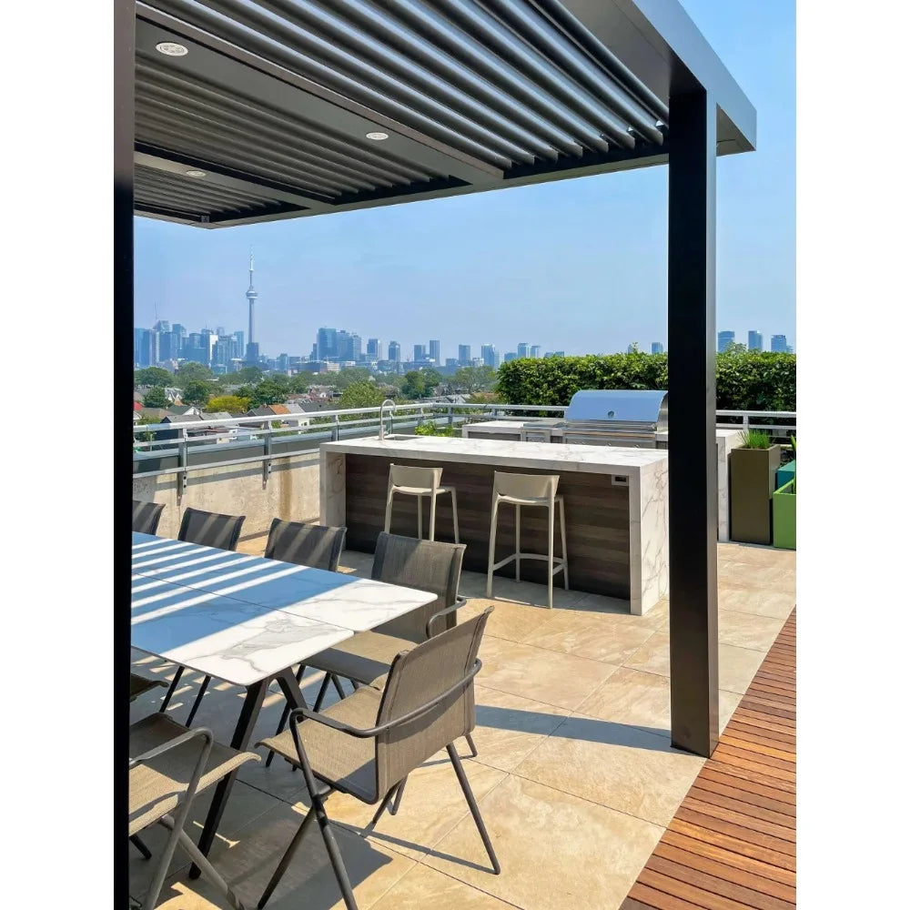 Outdoor Kitchen BBQ Cabinet Premium Stainless Steel with Mini Fridge LED Lights Storage for Patio Garden Grilling Station