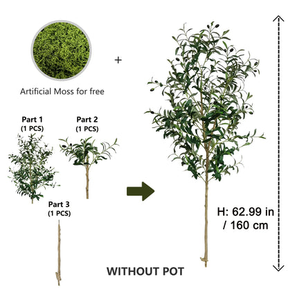 120-180cm Artificial Olive Tree Plant Indoor Outdoor Ornament Fake Plant for Home Garden Balcony Living Room Decoration