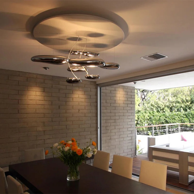 Italian Minimalist Design Living Room Hanging Water Drop Lamp Modern Creative Bedroom Decoration Exhibition Hall Chandelier