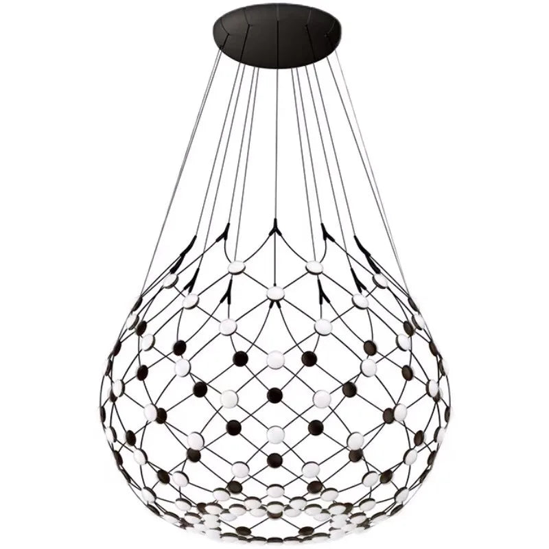 Italian villa living room chandelier empty designer soft lighting duplex building