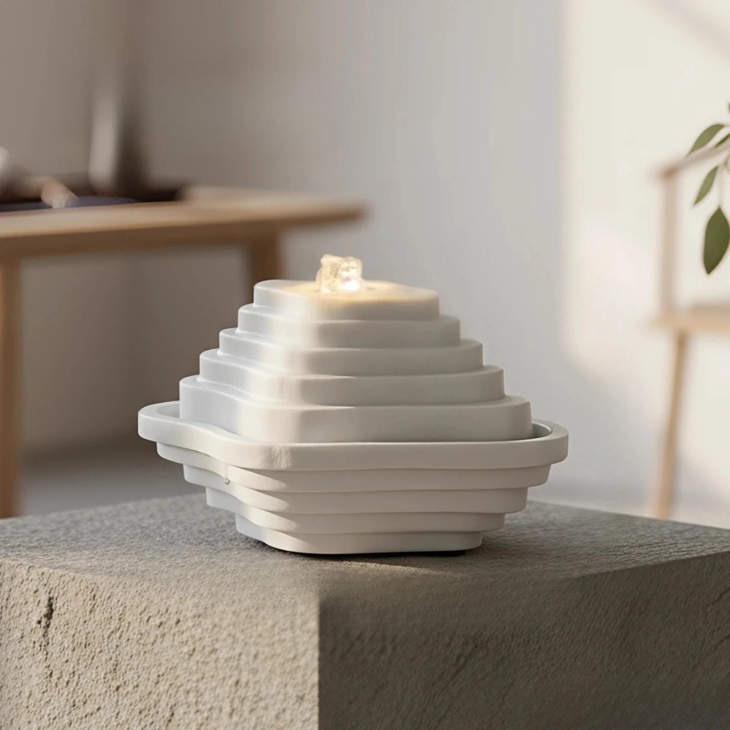 Indoor Landscape Tea Room Fountain Ornament Circulating Water Light Luxury High-end Living Room Hotel Shop Opening Gift