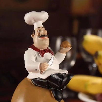 Handicraft Rustic Bakery Chef Resin Statue Model Simulated Farmhouse Cake Shop Decor Funny Display Kitchen Chef Figurine