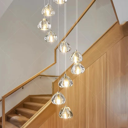 Modern home decoration crystal chandeliers for hall, staircase, indoor lighting fixtures, ceiling lamps, living room exquisite i