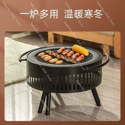 Charcoal Fire Pit Stove Patio Indoor Heating Brazier Household Carbon Furnace Outdoor Barbecue Grill Smokeless Coal Burner Tea