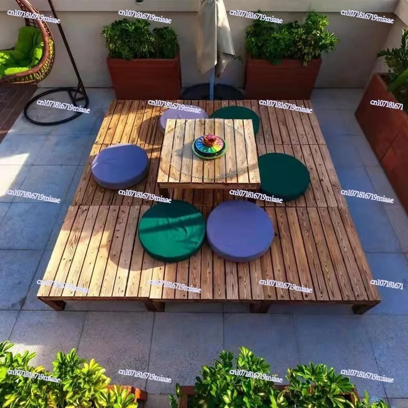 Make Outdoor Anti-corrosive Wood Floor Terrace Garden Courtyard Floor Carbonized Wood Board Waterproof Balcony Outdoor Steps