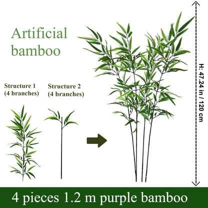 Artificial Green Bamboo Fadeless Disassembling Bamboo 120CM To 240CM False Plant Indoor and Outdoor Courtyard Decoration