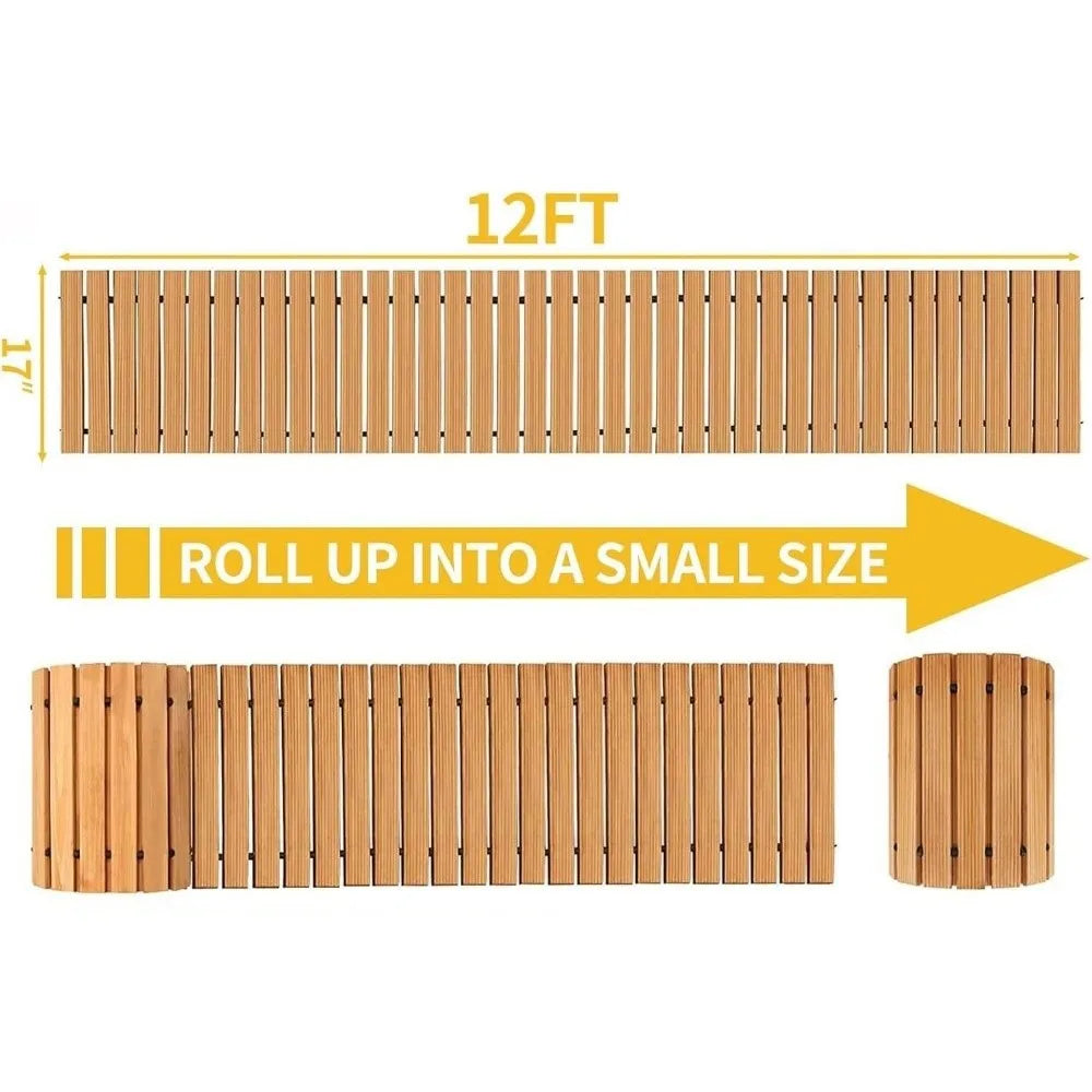 NonSlip Wooden Garden Pathway Decorative Solid Wood Outdoor Walkway Weatherproof Easy Installation Garden Walkway Beach
