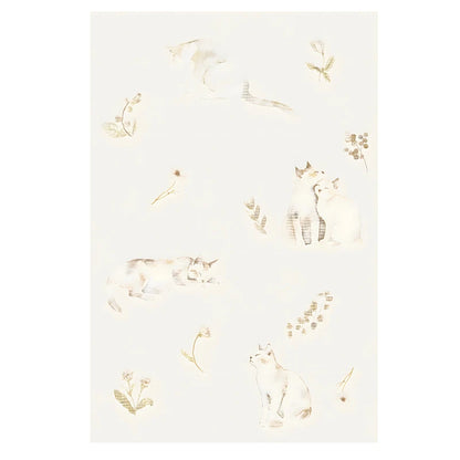 44×300cm Peel And Stick Wallpaper Watercolor Cat Floral Self Adhesive Removable Waterproof Contact Paper For Bedroom Rental Home