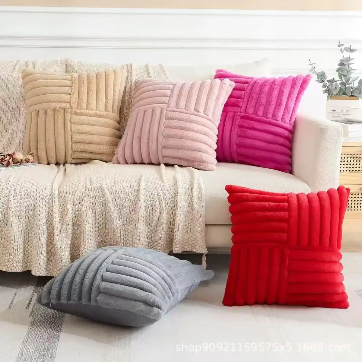 2pcs Artificial Plush Throw Pillow Covers, Suitable for Various Occasions Such as Bedding, Home Decoration, Etc